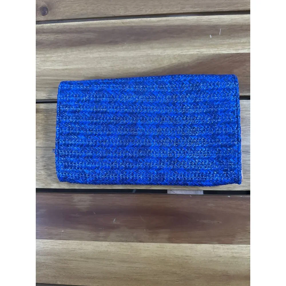 Vera Bradley Blue Raffia Sea Turtle Wallet Wristlet Clutch